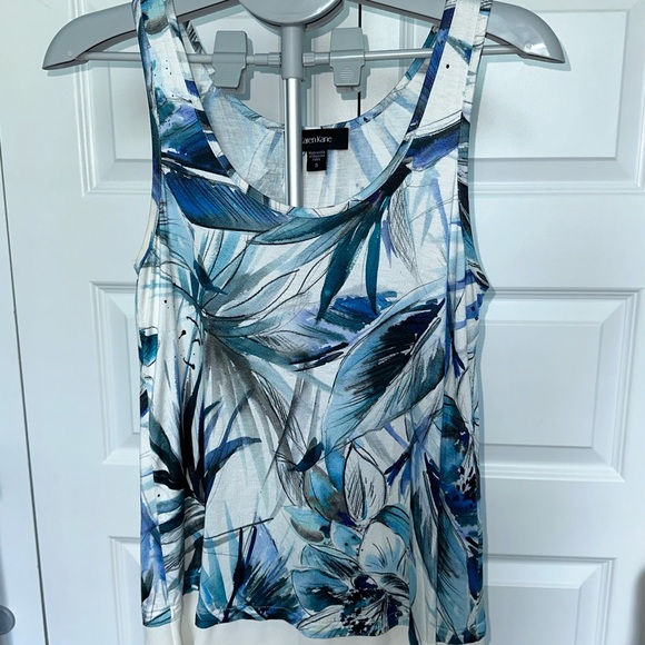 Karen Kane Sea Glass Stretch Jersey Tropical Tank - Picture 1 of 5
